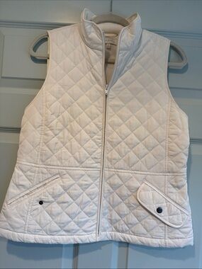 Talbots Cream Quilted Sleeveless Vest